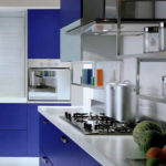 Small blue-gray kitchen