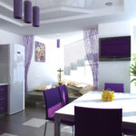 Violet color in kitchen design