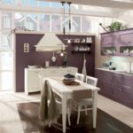 Purple provence style kitchen