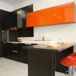 Wall cabinet with orange facade