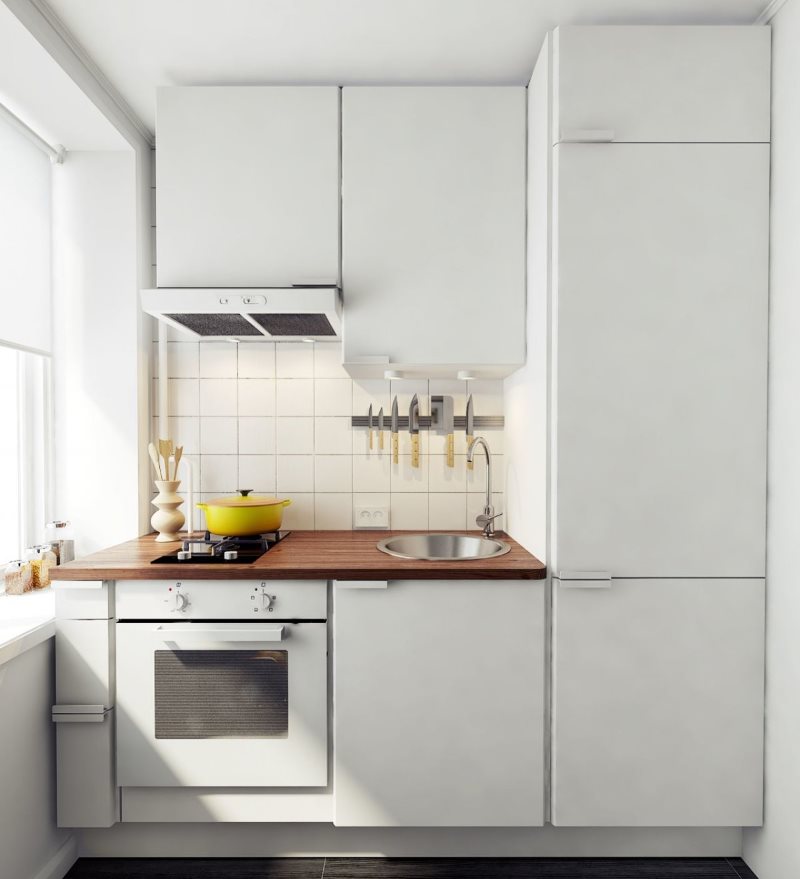 Compact kitchen unit with an area of ​​4 square meters. meter