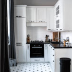 White L-shaped kitchen