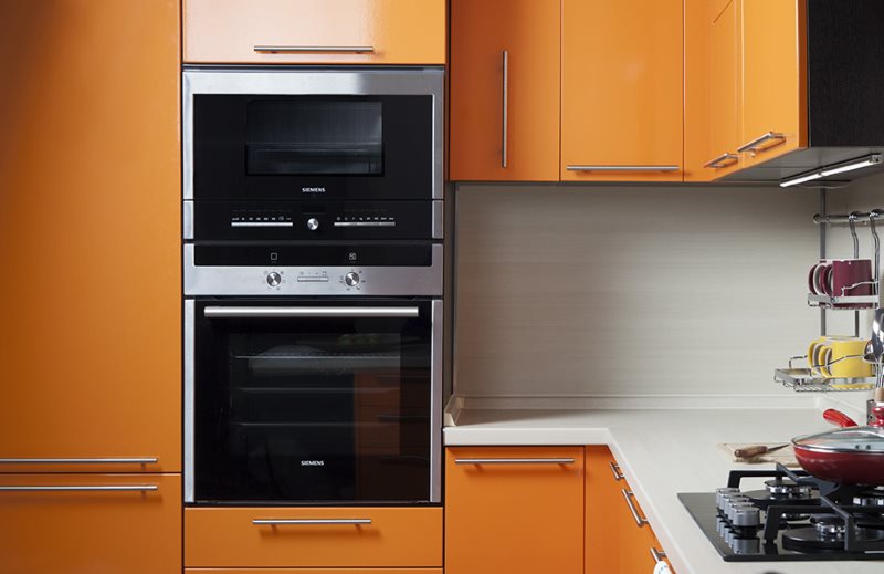 Orange kitchen door