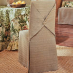 Thick gray fabric chair cover for kitchen chair