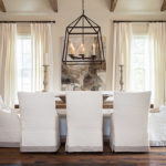 White dining chair floor covers