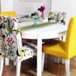 Decorating kitchen chairs with textile covers
