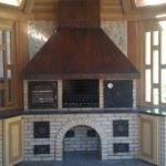 Ceramic brick BBQ oven
