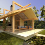 The project of a detached summer kitchen in a modern style