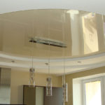 Combined suspended ceiling in the kitchen of a panel house