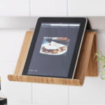 Place on the kitchen railing for the tablet