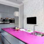 Hot Pink Kitchen Island Countertop