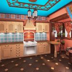 Pink color in the interior of arabian cuisine