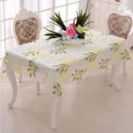 white cotton floral tablecloth