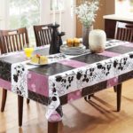 Bright tablecloth with water-repellent surface
