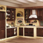 Built-in appliances in a country-style kitchen
