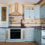 Blue Provence style kitchen