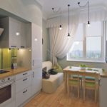 Kitchen design with compact sofa