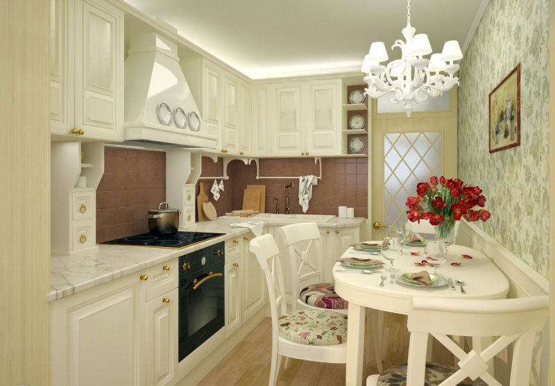 Bucătărie rustică luminoasă