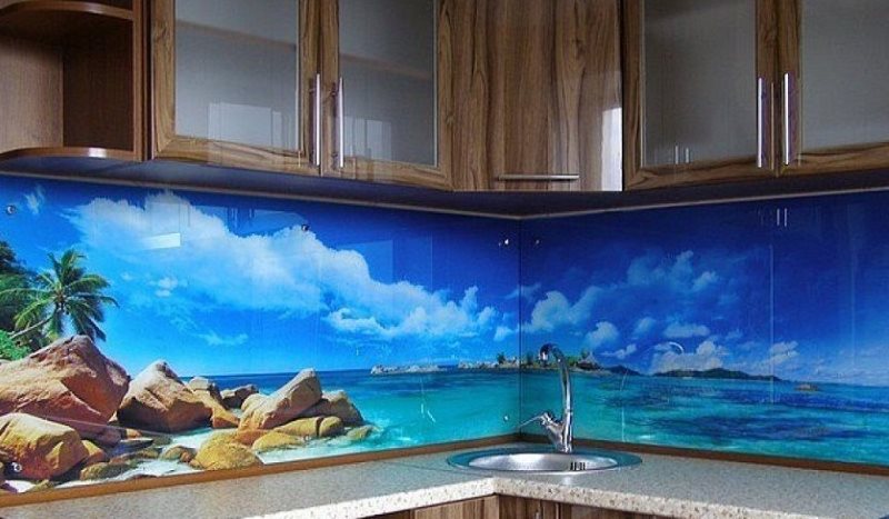 Blue lagoon on a kitchen apron