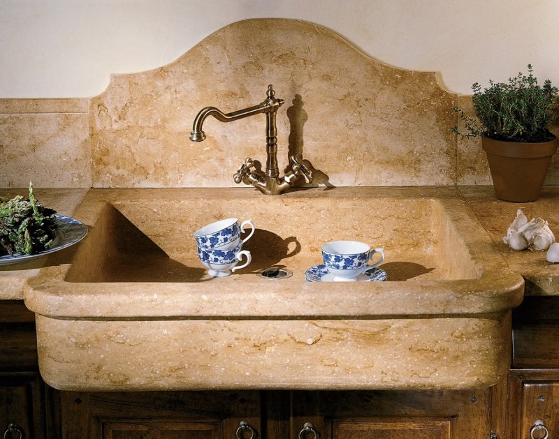 Faux marble kitchen sink