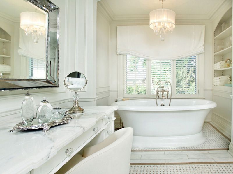 Classic marble top in the bathroom