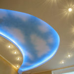 Illuminated duplex kitchen ceiling