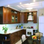 Classic kitchen with ceiling lighting