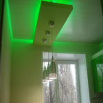 أضواء سقف المطبخ الأخضر مع شريط الصمام الثنائي