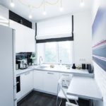Bright lighting in a small kitchen
