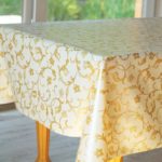 Light oilcloth on the kitchen table