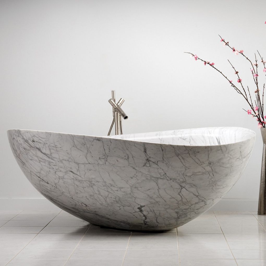 Cast marble bathtub