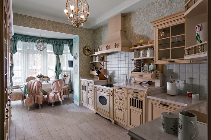 Ob într-un interior de bucătărie în stil rustic