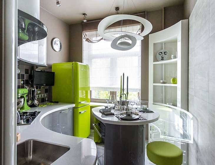 Designer kitchen interior with island