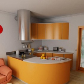 Orange set in the kitchen-living room