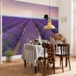 Lavender fields on the mural in the kitchen