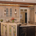 Two-level kitchen island with sink