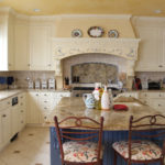 Artificial stone countertop on the kitchen island