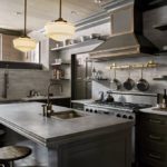 Gray color in the interior of the kitchen