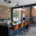 Spacious brick kitchen design