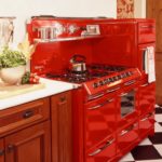 Red hob in retro style