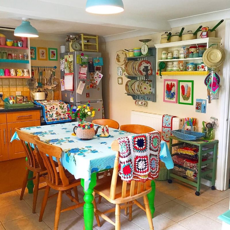 Hippy style dining area