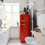 Culoare roșie frigorifică retro