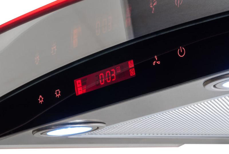 Cooker hood controls with touch panel