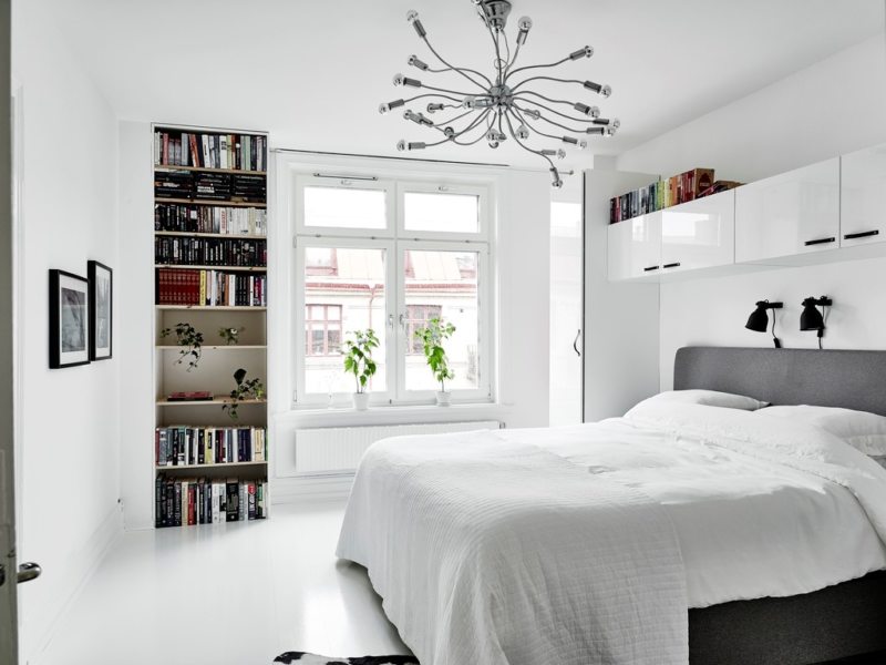 foto di design camera da letto in bianco e nero