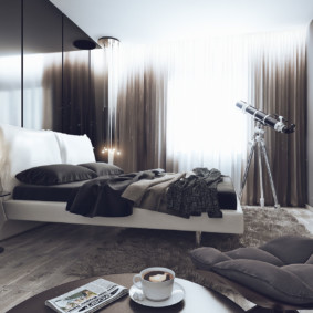 juodai baltų miegamojo nuotraukų dizainas