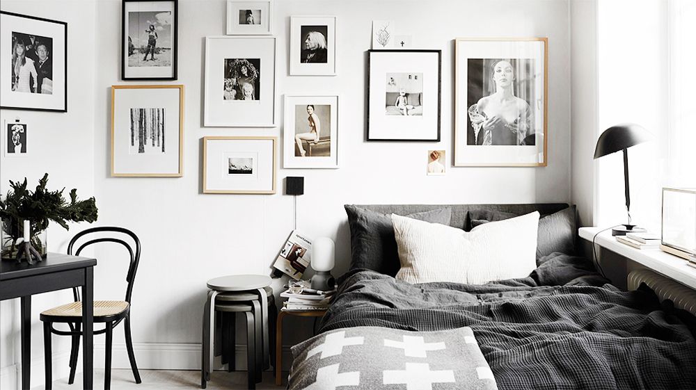 Opcions de fotografies en blanc i negre del dormitori