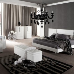 преглед на идеи за черни и бели спални