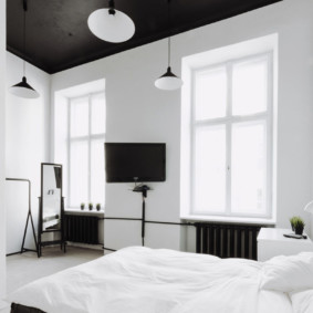 crno-bijele ideje za spavaću sobu