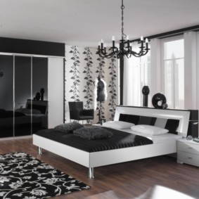 hình ảnh trang trí phòng ngủ màu đen và trắng