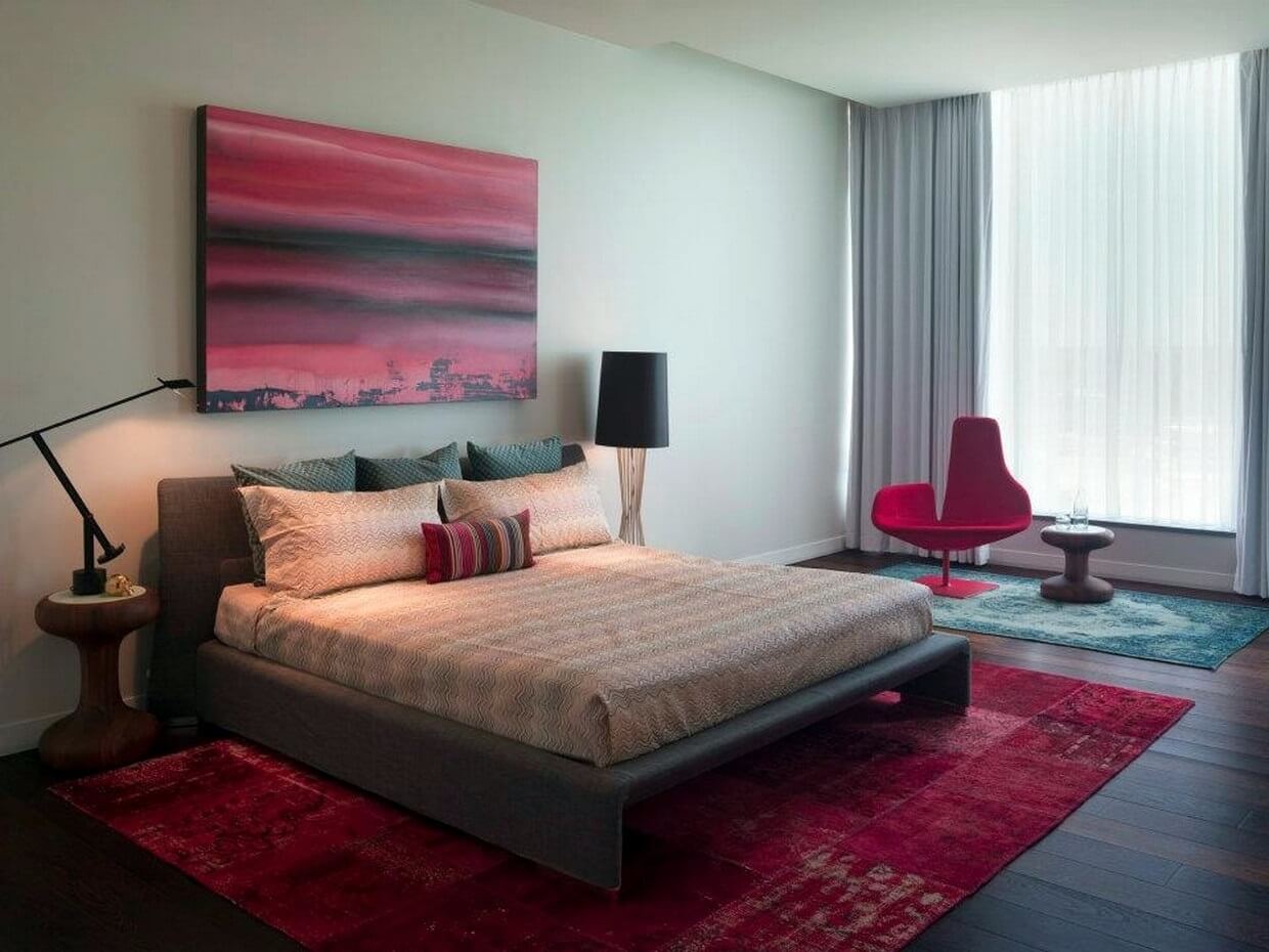 nowoczesna sypialnia w kolorach
